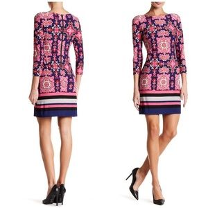 Vince Camuto 3/4 Length Sleeve Floral Sheath Dress